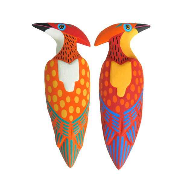 Luis Pablo: Wall Hanging Woodpeckers Woodcarving