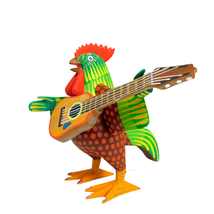 Avelino Perez: Rooster Guitarrist Woodcarving