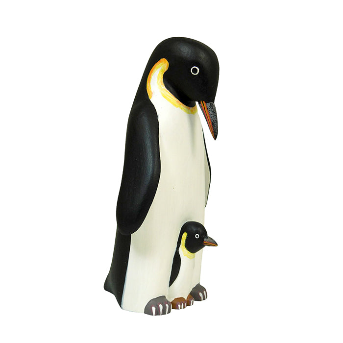 Avelino Perez: Penguin & Baby Woodcarving