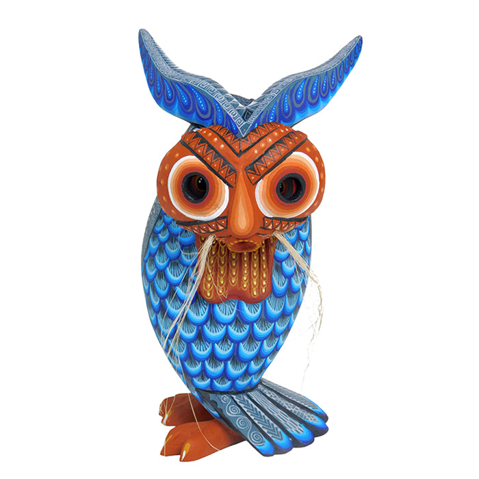 Carolina Sandoval & Kengi: Owl with Mask Woodcarving