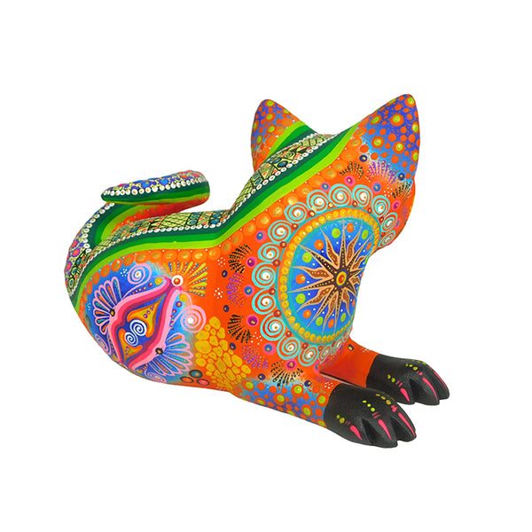 Cesar Melchor: Playful Kitten Woodcarving