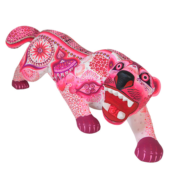 Cesar Melchor: Pink Jaguar Woodcarving