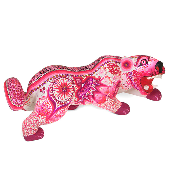 Cesar Melchor: Pink Jaguar Woodcarving