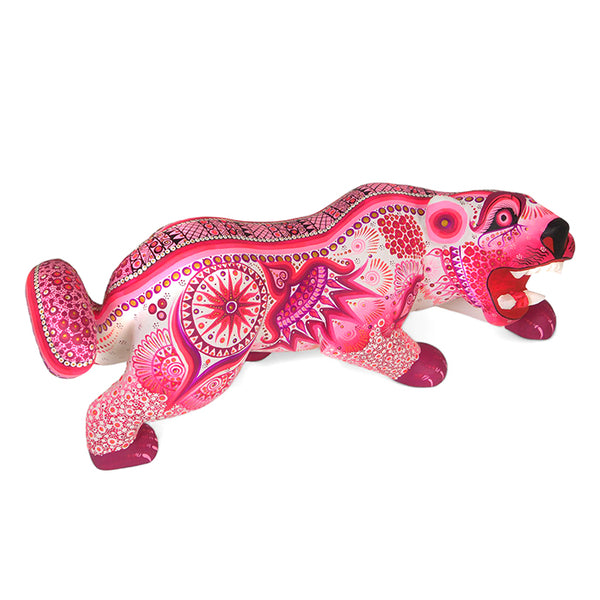 Cesar Melchor: Pink Jaguar Woodcarving