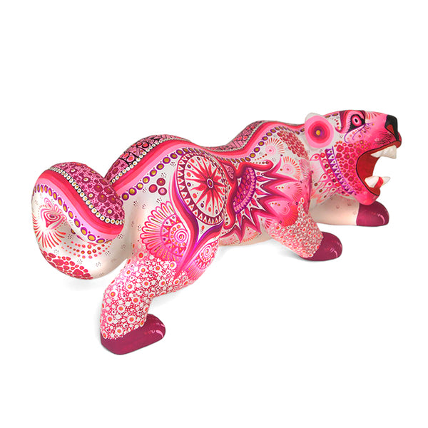 Cesar Melchor: Pink Jaguar Woodcarving