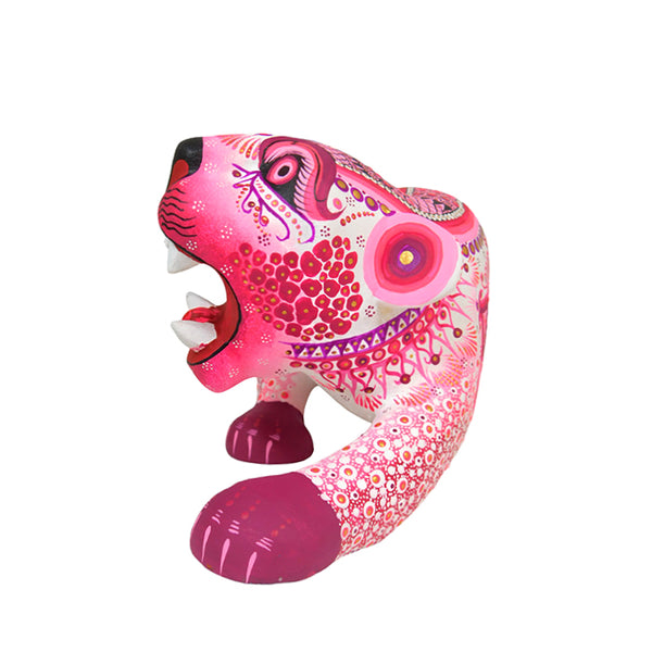 Cesar Melchor: Pink Jaguar Woodcarving