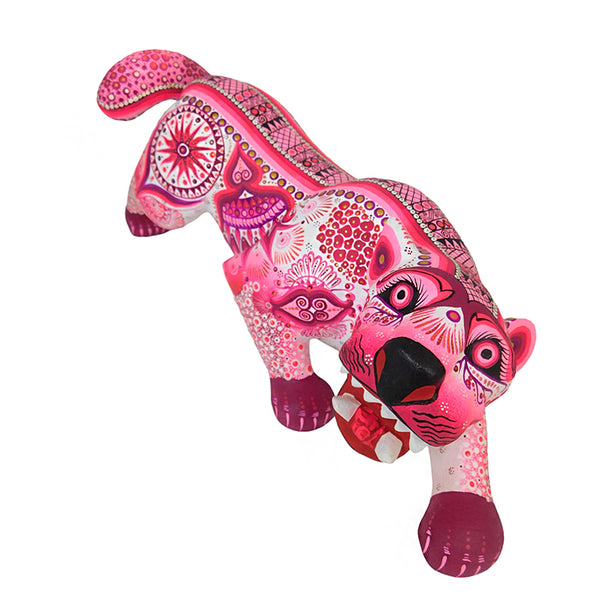 Cesar Melchor: Pink Jaguar Woodcarving