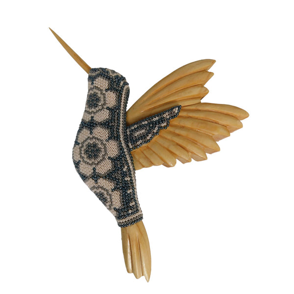 Huichol: Wall Hanging Hummingbird Beaded Art