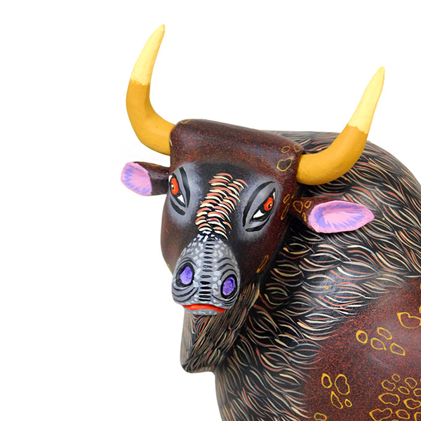 Eleazar Morales: Protective Bull & Calf Woodcarving