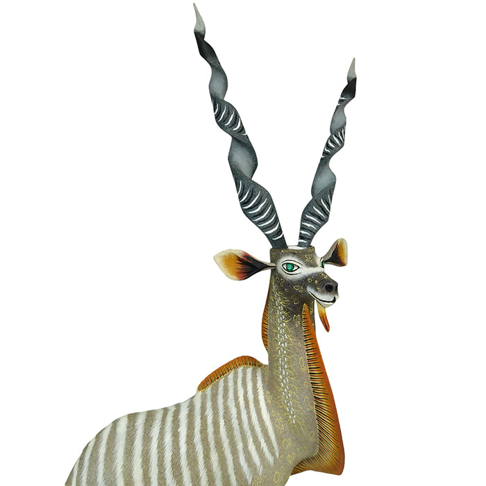 Eleazar Morales: Kudu Antelope Woodcarving