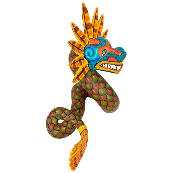 Eleazar Morales: Quetzalcoatl Woodcarving