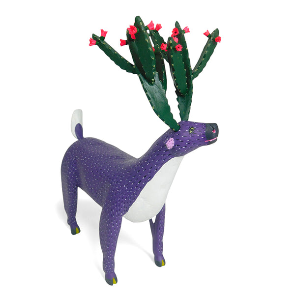 Gabino Reyes: Deer with Cactus Antlers Woodcarving