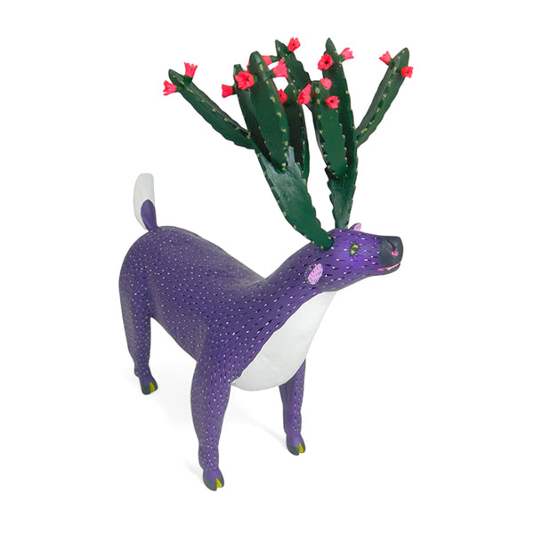 Gabino Reyes: Deer with Cactus Antlers Woodcarving