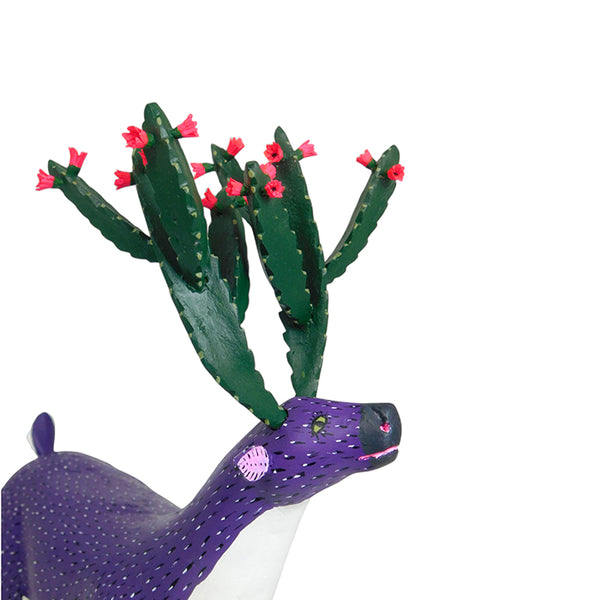 Gabino Reyes: Deer with Cactus Antlers Woodcarving