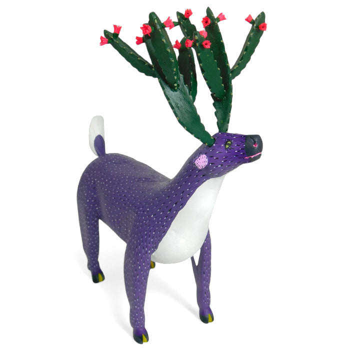 Gabino Reyes: Deer with Cactus Antlers Woodcarving