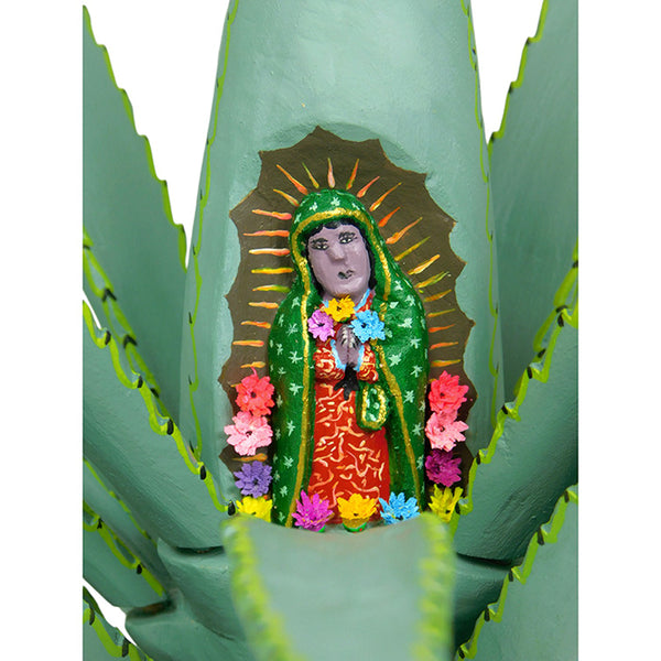 Gabino Reyes: Our Lady of Guadalupe Agave Woodcarving