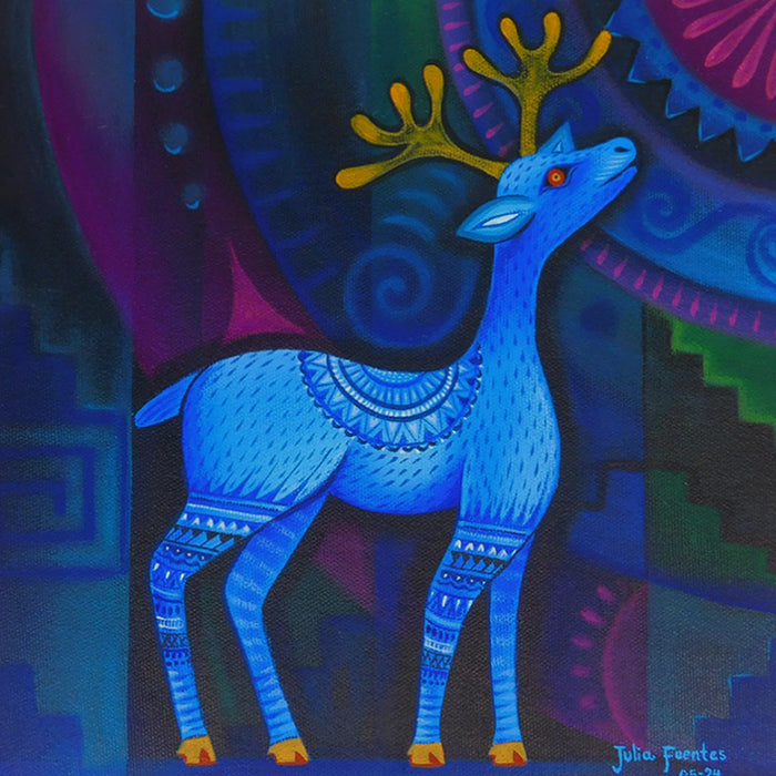 Julia Fuentes: Oaxacan Deer Oil Painting