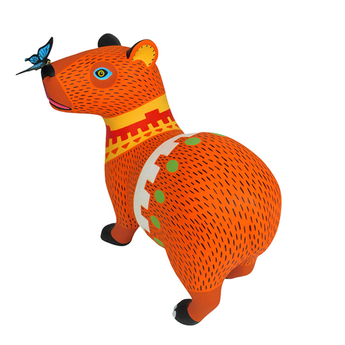 Luis Pablo: Capybara with Butterfly Woodcarving