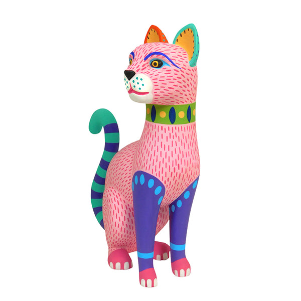 Luis Pablo: Pink Lady Cat Woodcarving