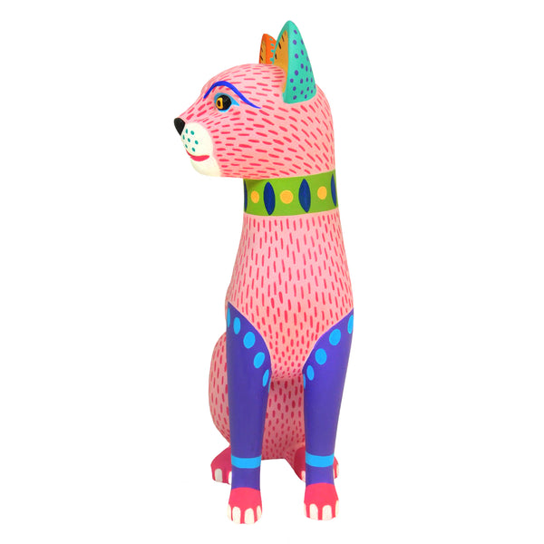 Luis Pablo: Pink Lady Cat Woodcarving