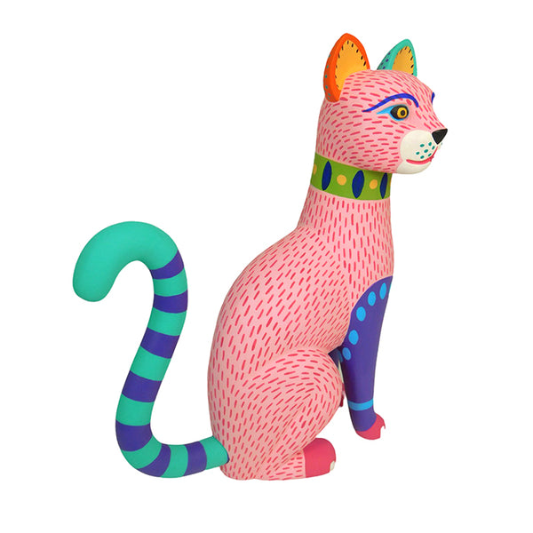 Luis Pablo: Pink Lady Cat Woodcarving