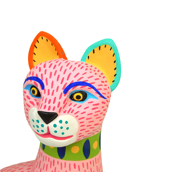 Luis Pablo: Pink Lady Cat Woodcarving