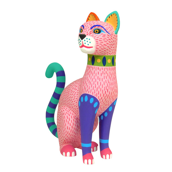 Luis Pablo: Pink Lady Cat Woodcarving