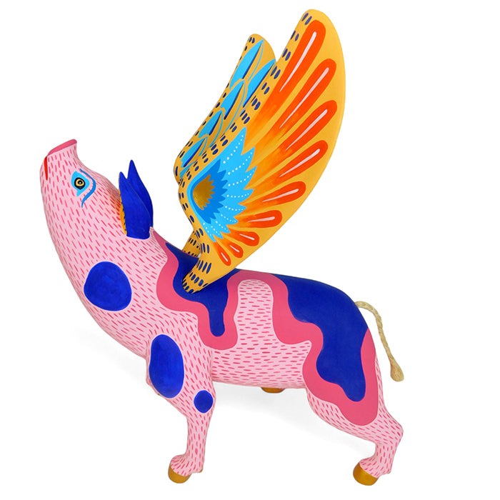 Luis Pablo: Beautiful Flying Pig Woodcarving