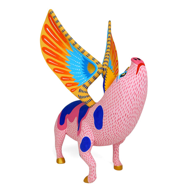 Luis Pablo: Beautiful Flying Pig Woodcarving