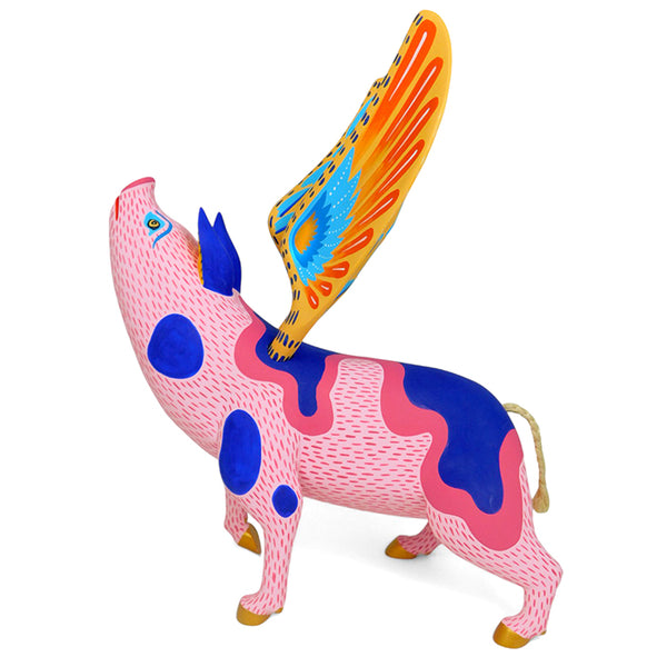 Luis Pablo: Beautiful Flying Pig Woodcarving