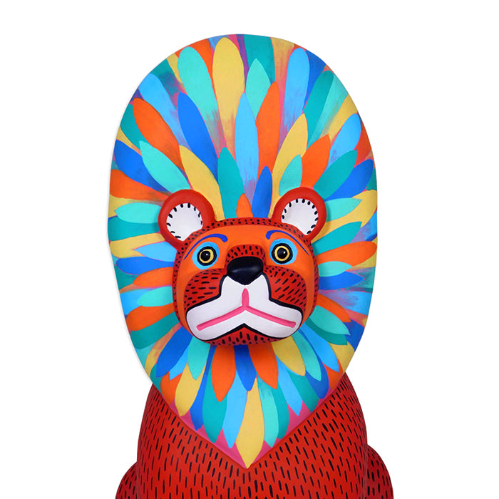 Luis Pablo: Tall Fiesta Lion Woodcarving