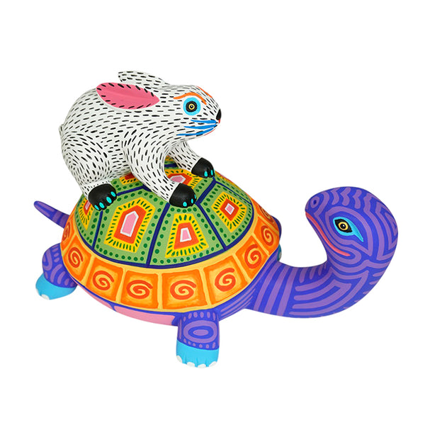 Luis Pablo: Fable Turtle & Rabbit Woodcarving