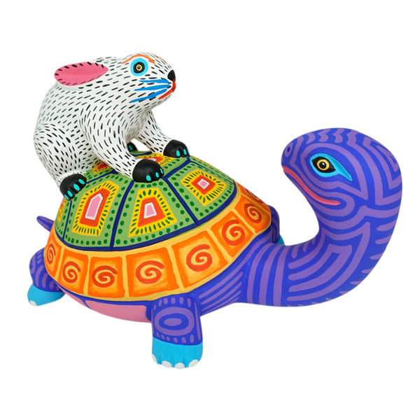 Luis Pablo: Fable Turtle & Rabbit Woodcarving