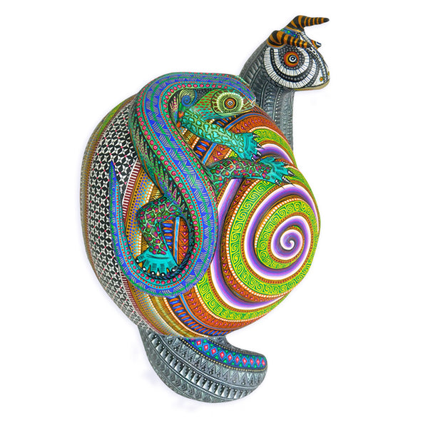 (LYWY) Manuel Cruz: One-Piece Snail & Lizard Woodcarving