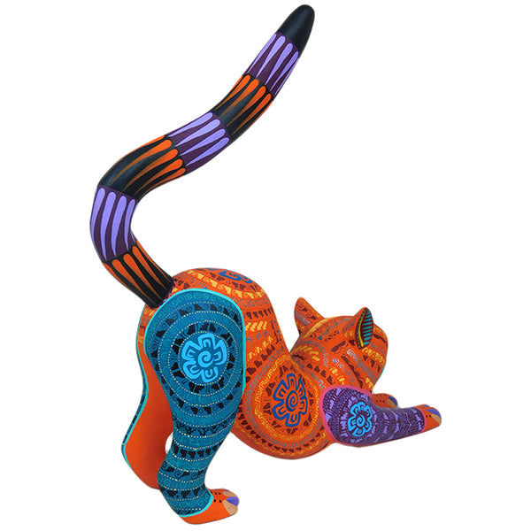 Orlando Mandarin: Playful Cat Woodcarving