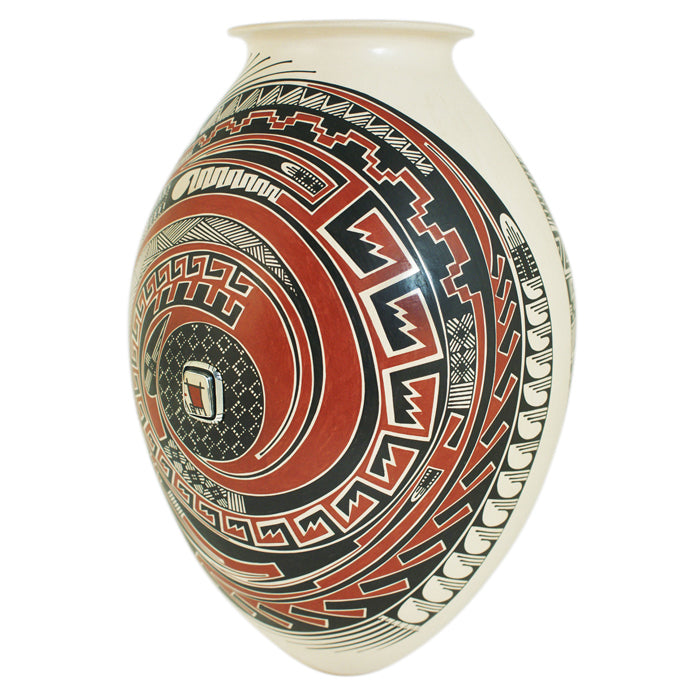 Miguel Quezada: Olla With Silver Inlay - Sandia Folk