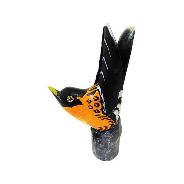 Victor Garcia: American Goldfinch Bird Woodcarving Oaxaca