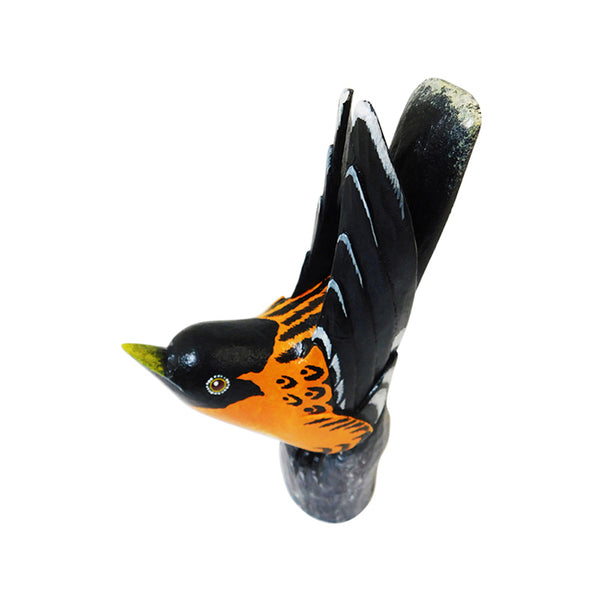 Victor Garcia: American Goldfinch Bird Woodcarving Oaxaca